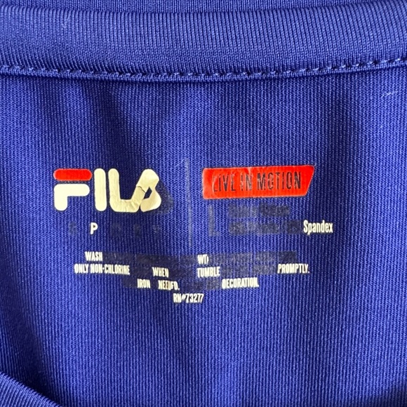 Fila Women's Royal Blue Tee with Colorful Stripes - Picture 2 of 5